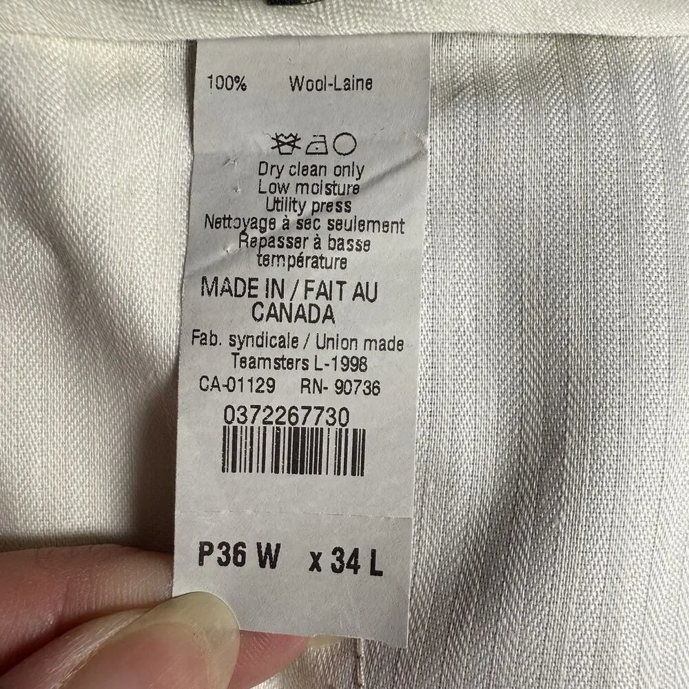 Lauren Ralph Lauren Total Comfort Mens 36x34 Black 100% Wool Pleated Dress Pants